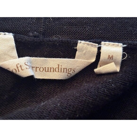 Soft Surroundings Womens Size M Black Open Front Cardigan Sweater Sequin Trim - Picture 6 of 6